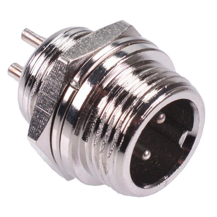 2 Way M12 Panel Mount Male Circular Socket Connector