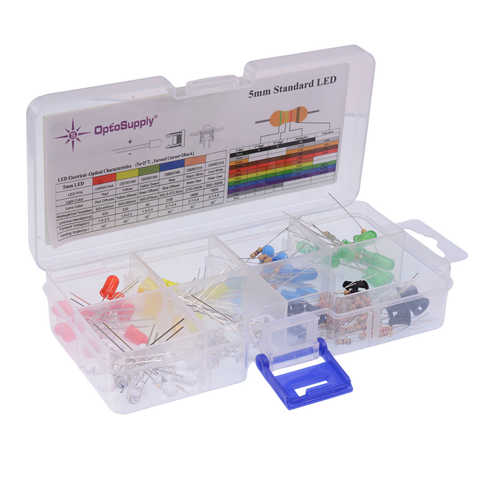 130pcs Round 5mm LED Lamp Resistor Bezel Kit