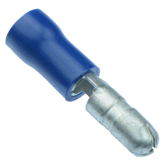 Blue 4mm Male Bullet Crimp Connector (Pack of 100)