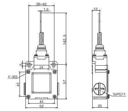 Cat Whisker Metal Limit Switch 10A IP65