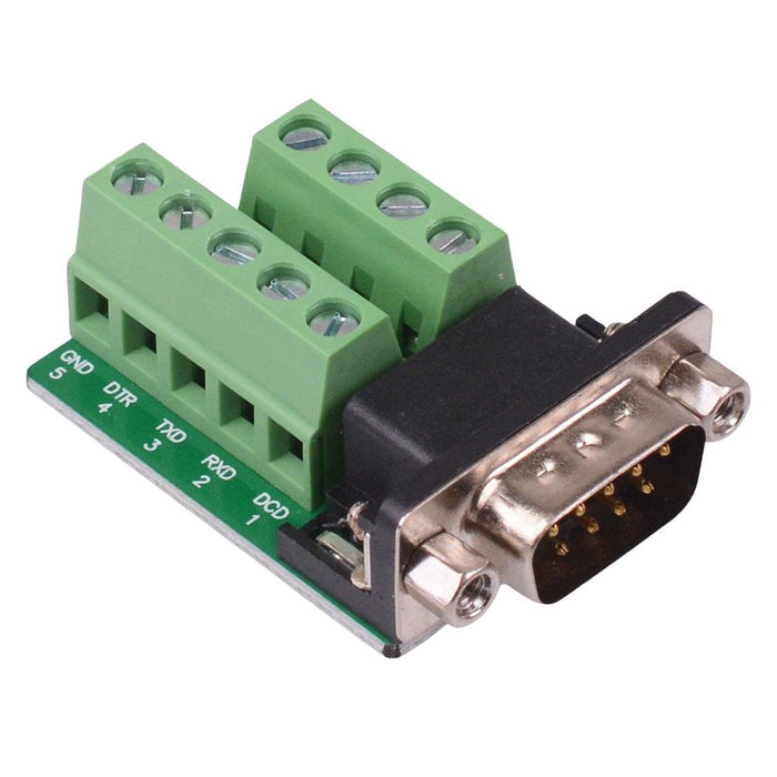 9 Way Male D Sub Connector with Terminal Blocks