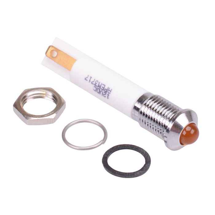 Q8P1CXXHO12E-X0350 Hyper Bright Orange Prominent 8mm 12VDC LED Panel Indicator IP67 APEM