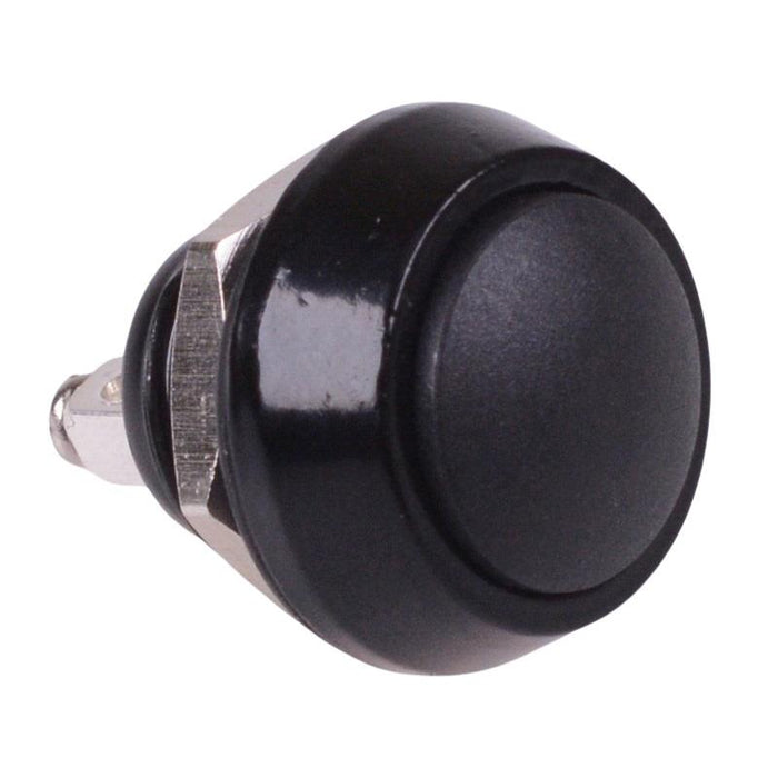 Black Round Off-(On) Momentary 12mm Metal Push Button Switch Screw IP65 SPST