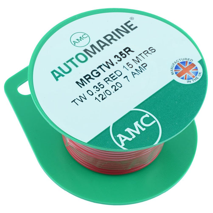 Red 0.35mm Thin Wall 11A Cable Mini Reel 15m
