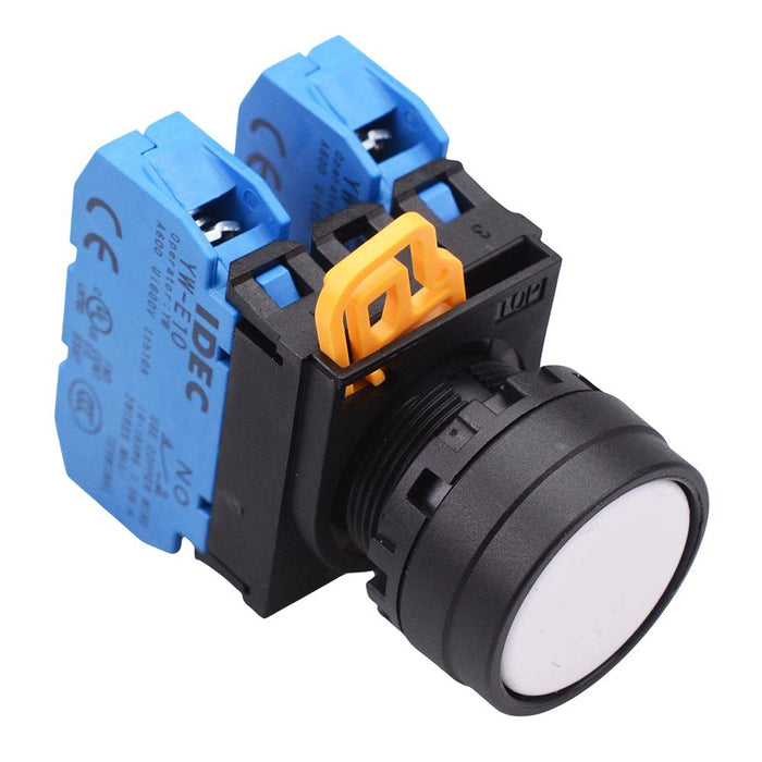 YW1B-A1E20W White 22mm Maintained Push Button Switch 2NO IP65 IDEC