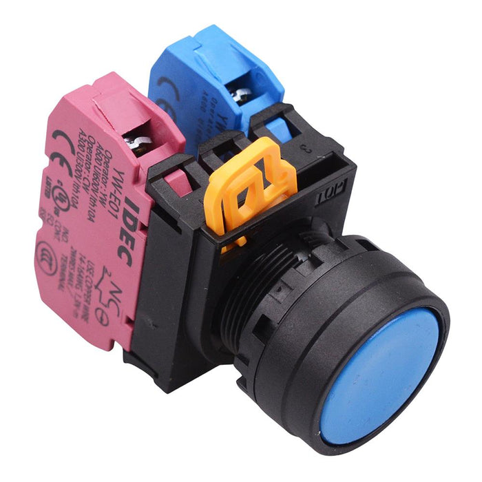 YW1B-M1E11S Blue 22mm Momentary Push Button Switch 1NO-1NC IP65 IDEC