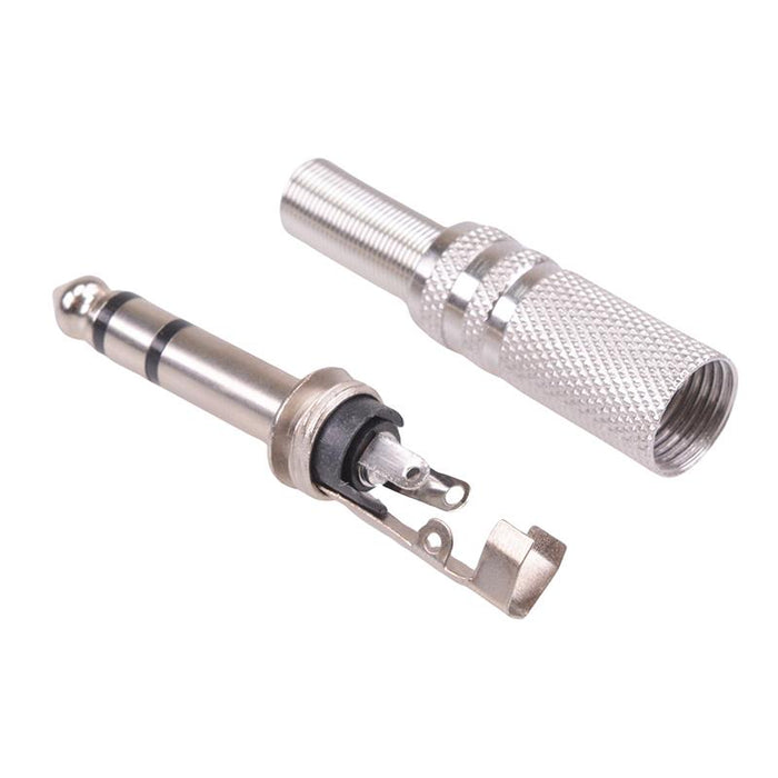 6.35mm Stereo Plug Nickel Plated Metal Housing