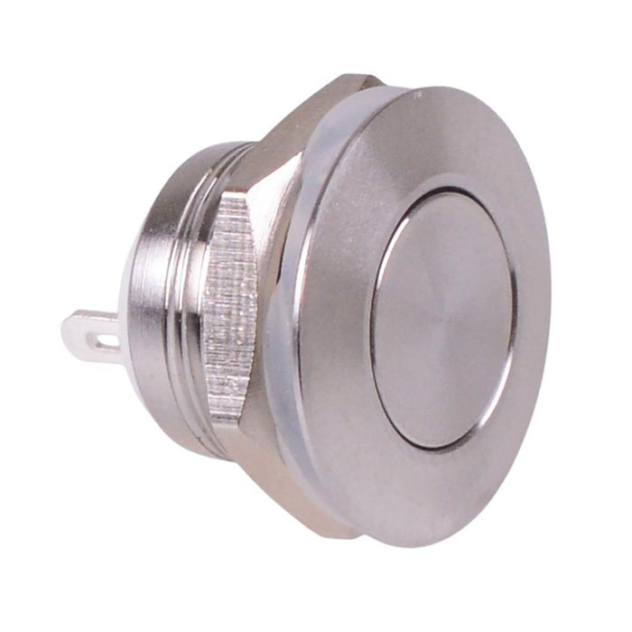 Off-(On) Momentary 12mm Flat Push Button Switch Stainless Steel IP67