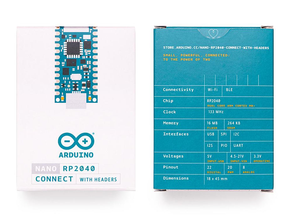Arduino® Nano RP2040 Connect with headers