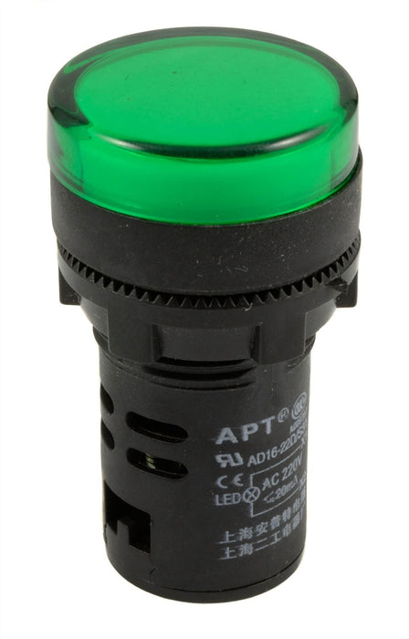 Green 22mm LED Pilot Indicator Light 220V