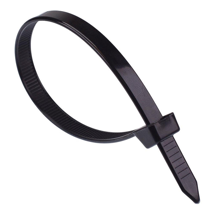7.6mm x 200mm Black Cable Tie - Pack of 100