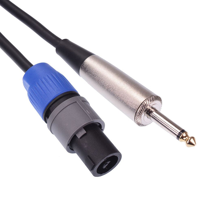 5m 2 Pole Speakon Male to 6.35mm 1/4" Mono Plug Speaker Lead