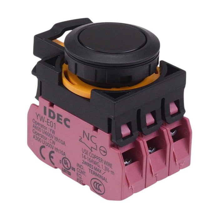 CW1B-M1E03B  Black Momentary Push Button Switch 3NC IP65 IDEC