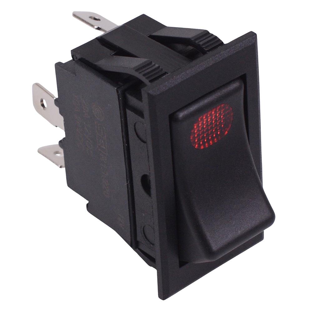 Red 12V LED Rectangle Rocker Switch SPST 20A R13-220BA-01 — Switch ...