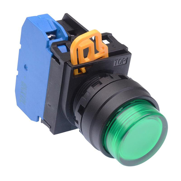 IDEC Green 24V illuminated 22mm Maintained Push Button Switch NO IP65 YW1L-A2E10Q4G