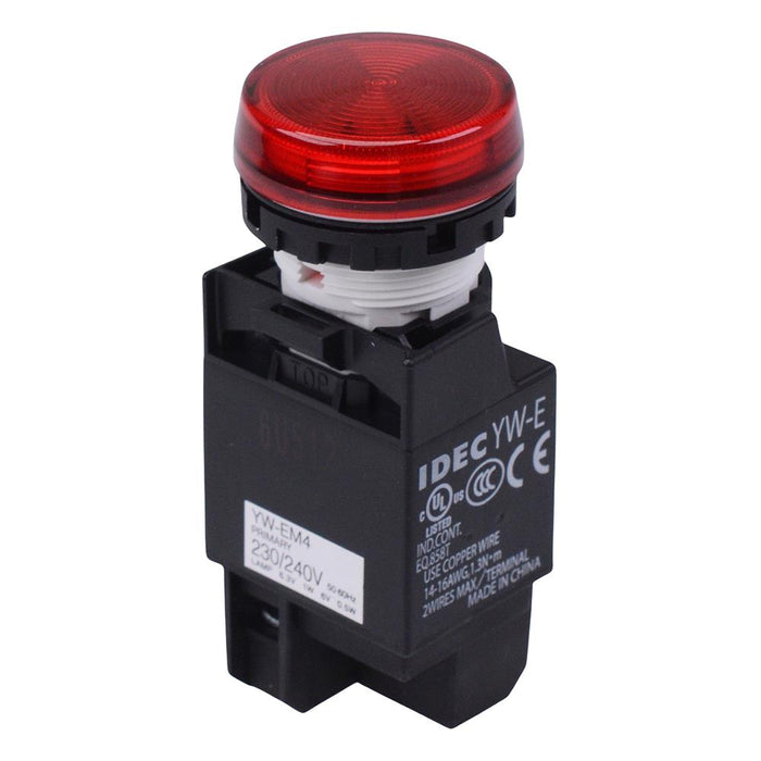 YW1P-1EM42R Red 230V LED Panel Mount Pilot Light Transformer IDEC