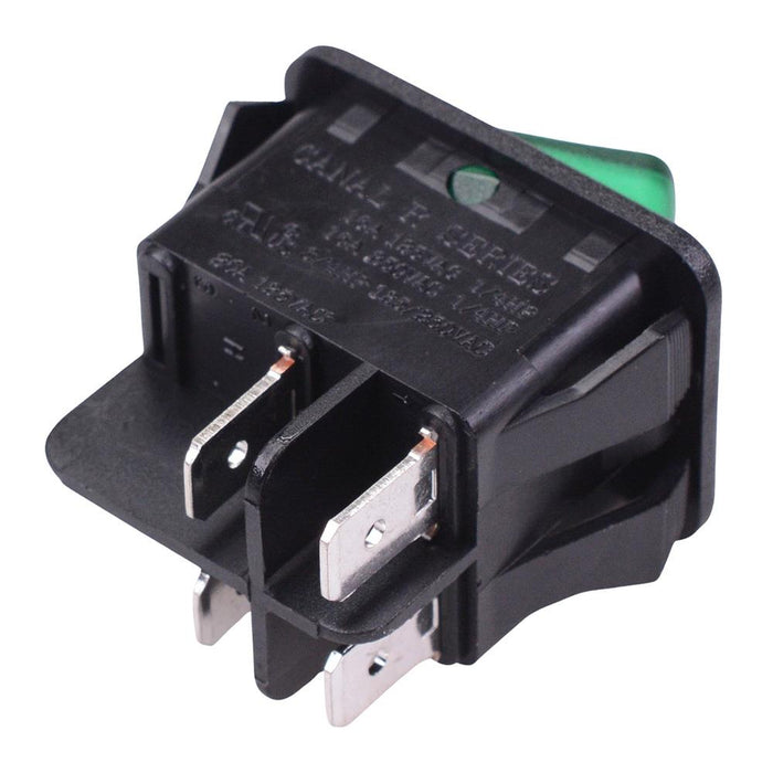 230v Rocker Switch Green illuminated 230V Rectangle Rocker Switch DPST 16A — Switch ...