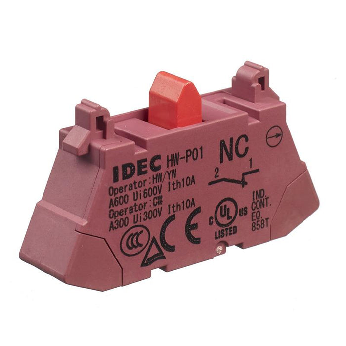 IDEC Single Pole Normally Closed Contact Block Push-In Terminals HW-P01