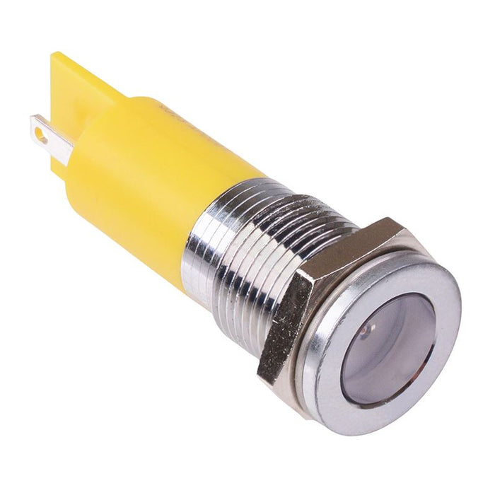 Yellow LED 14mm Panel Indicator 24VDC APEM Q14F1CXXSY24