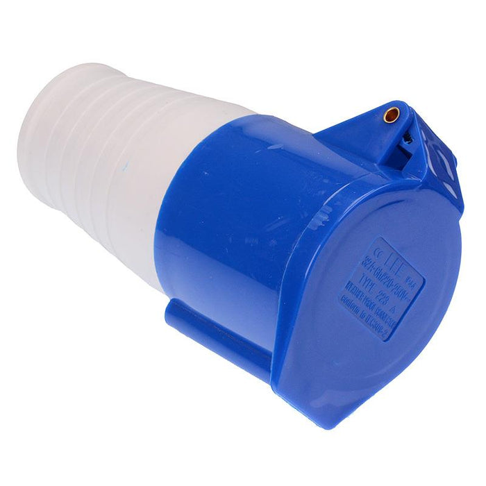 Blue 32A 230V 2P+E Industrial Socket  IP44