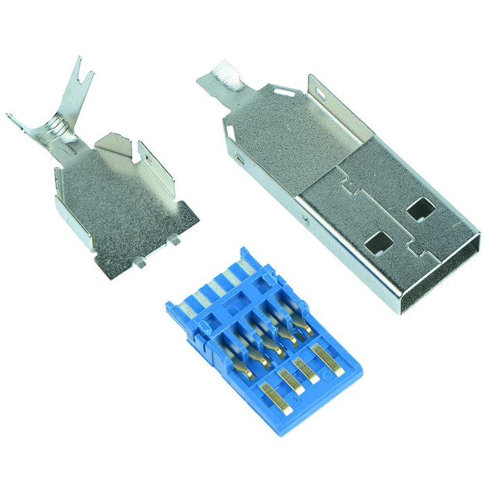 USB 3.0 Type A Rewireable Plug Connector