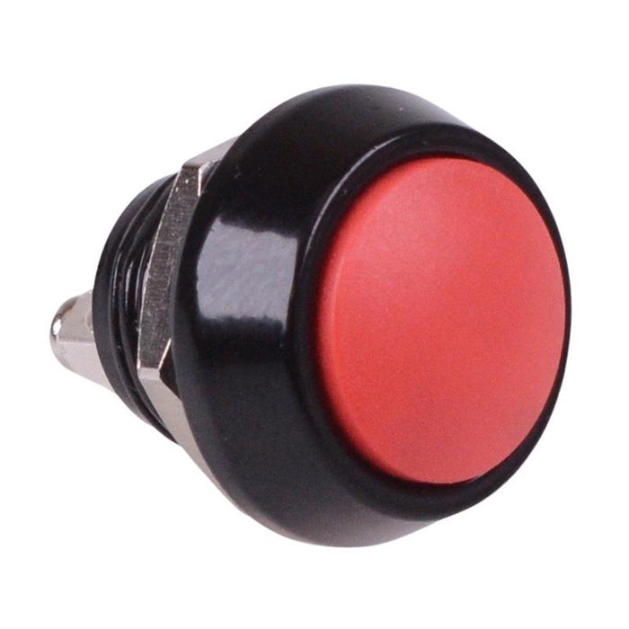 Red Round Off-(On) Momentary 12mm Metal Push Button Switch Screw IP65 SPST