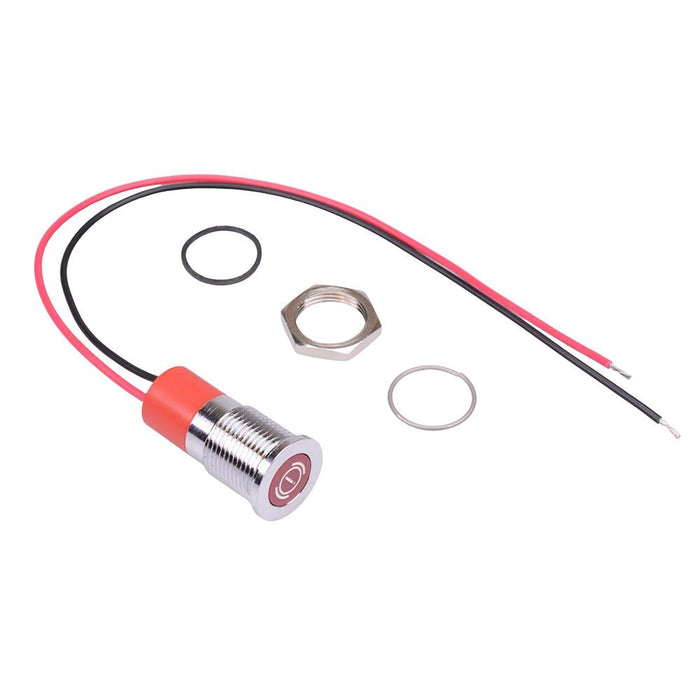 Q14F3CXXR12E-C Red Brake Test Flush 14mm 12VDC LED Panel Indicator IP67 APEM