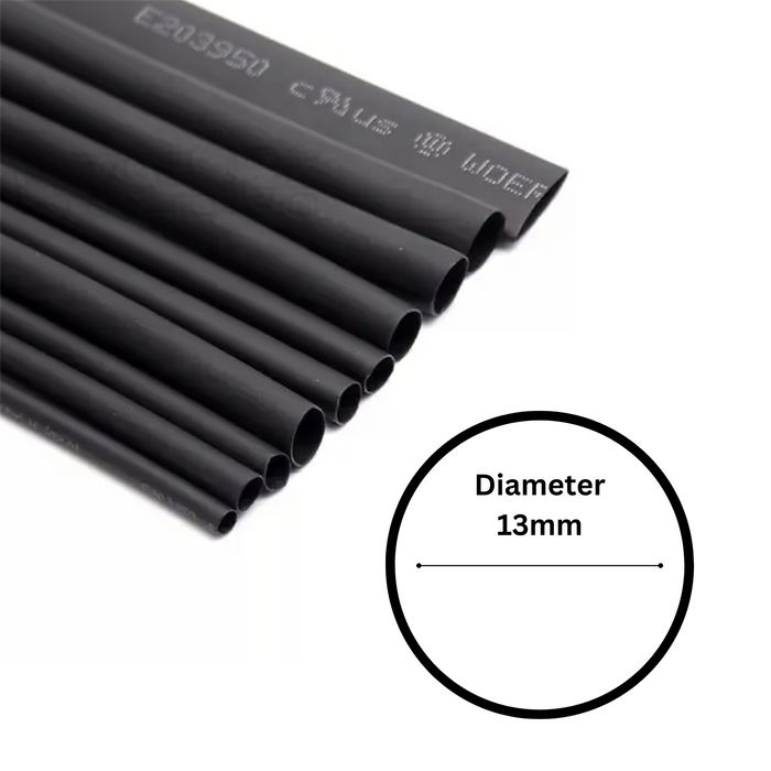 13mm x 1.2m Black Heat Shrink Sleeve