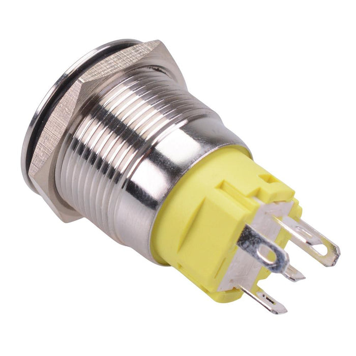 Green LED On-(On) Momentary 19mm Vandal Resistant Push Button Switch SPDT
