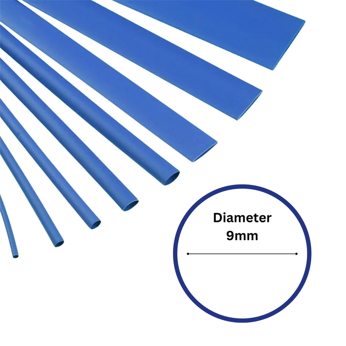 9mm x 1.2m Blue Heat Shrink Sleeve