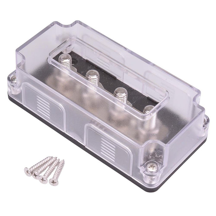 4 Way 300A Busbar with Clear Cover M10
