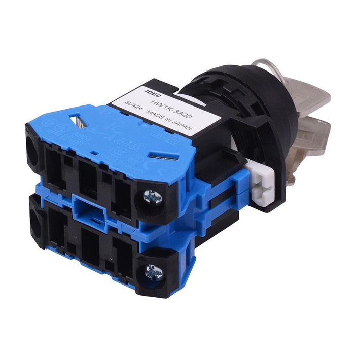 HW1K-3AF20 22mm 3 Position Maintained Key Switch 2NO IDEC