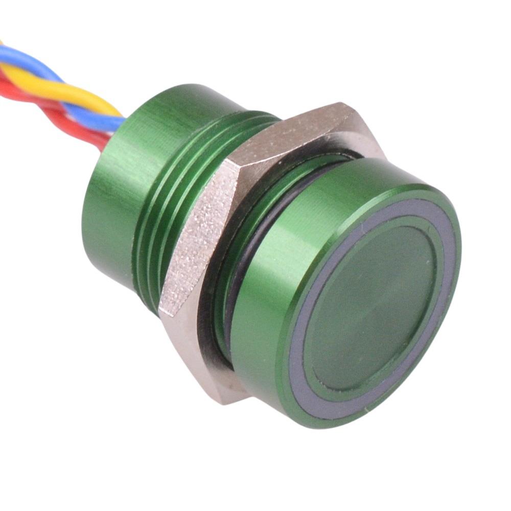 PBAR1AF3000N0G APEM Green LED 12VDC Momentary NO 16mm Piezo Switch Pre ...