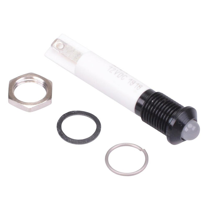 Q8P1BXXW12E White Prominent 8mm 12VDC LED Panel Indicator IP67 APEM