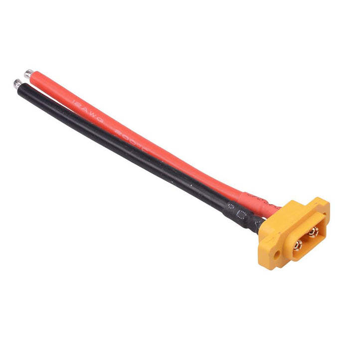Prewired Male XT60E Panel Mount Connector 20A 10cm AMASS