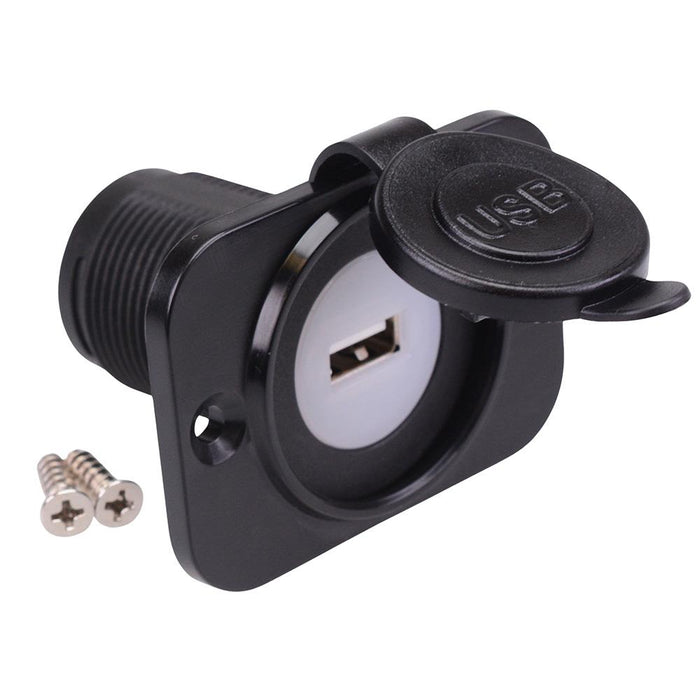 USB-A 5V 2.1A Panel Mount Socket with Flange A13-194APS-BB3