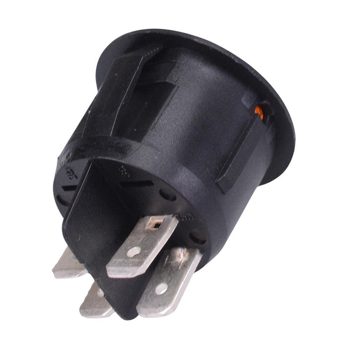 Yellow 12V illuminated On-Off 20mm Round Rocker Switch DPST 20A R13-244B-02