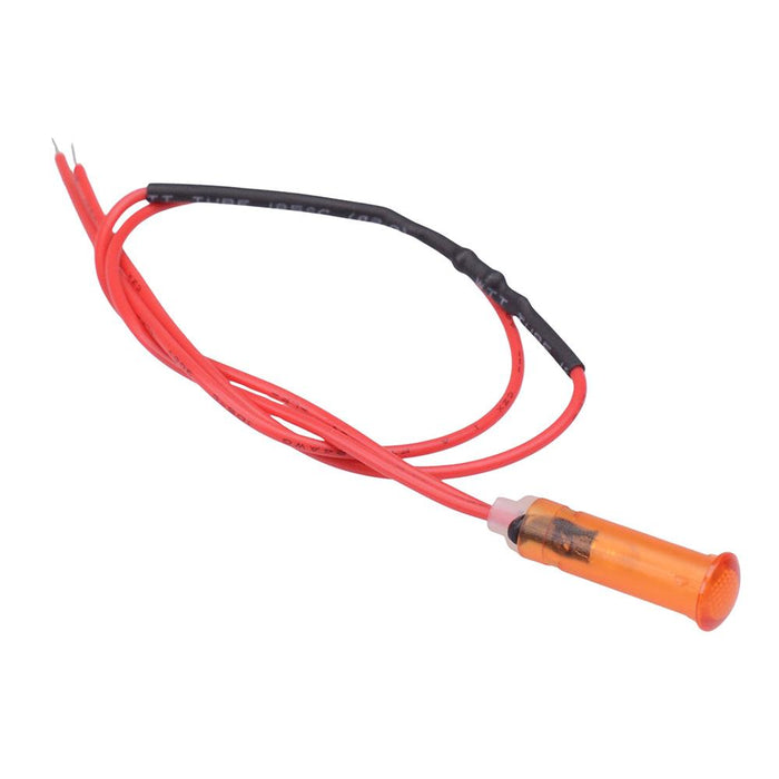Amber 12V Prewired LED 6mm Panel Indicator Light