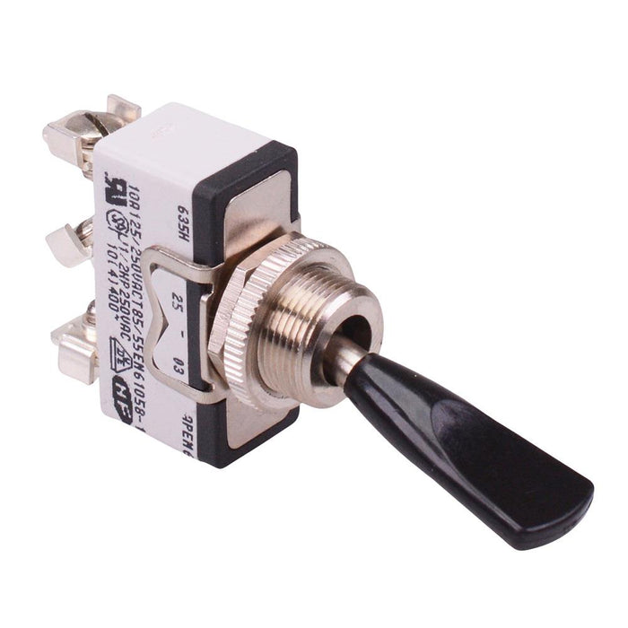 635HX2595 On-(On) Momentary Black Duckbill Lever 12mm Toggle Switch SPDT 10A APEM