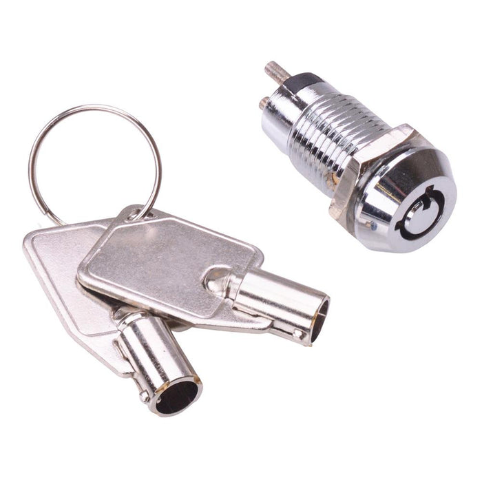On-Off 12mm Metal Key Switch SPST 1A