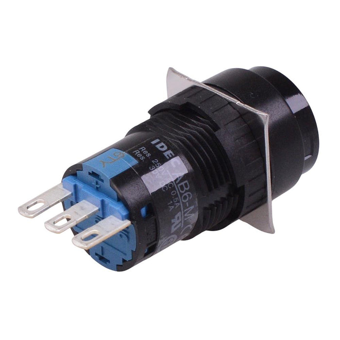 AB6M-M1B Black 16mm Momentary Round Push Button Switch SPDT