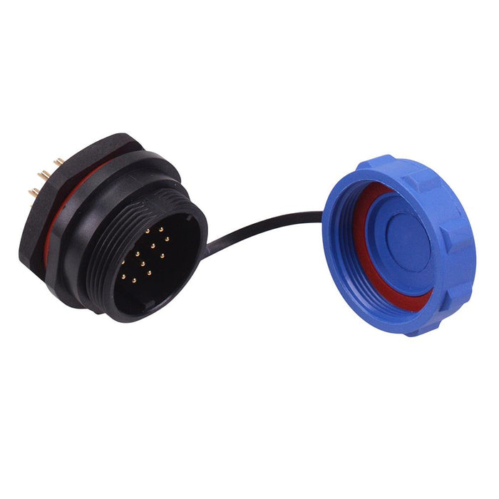12 Pin Waterproof W21 Male Socket Panel Mount Connector IP68