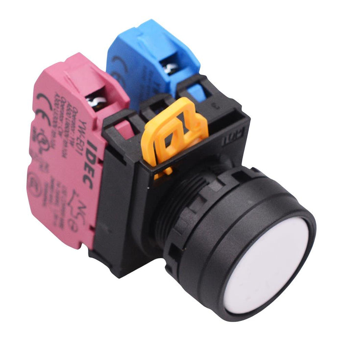 YW1B-A1E11W White 22mm Maintained Push Button Switch 1NO-1NC IP65 IDEC
