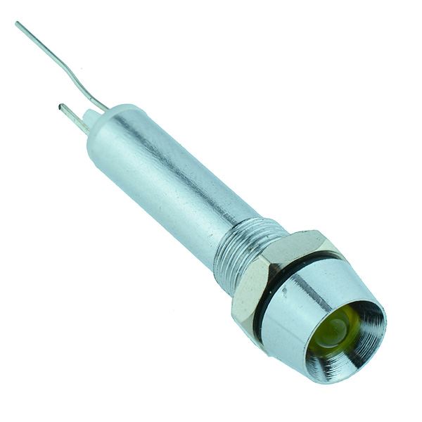 Yellow LED 6mm Recessed Metal Panel Indicator 12V