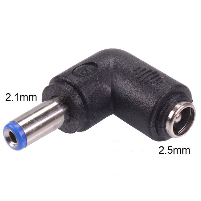 2.5mm x 5.5mm Male to Female 2.1mm x 5.5mm Right Angle Adapter