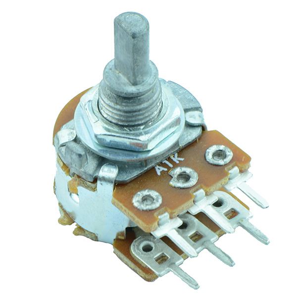 1K Logarithmic Stereo 16mm Potentiometer D Shaft
