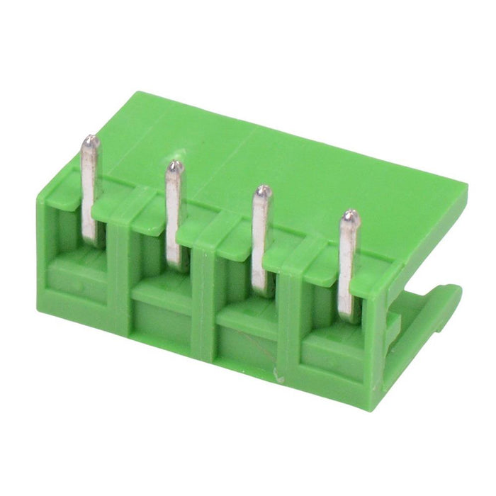 4-Way 5.08mm Right Angle PCB Header Open Ends Green 15A 300V