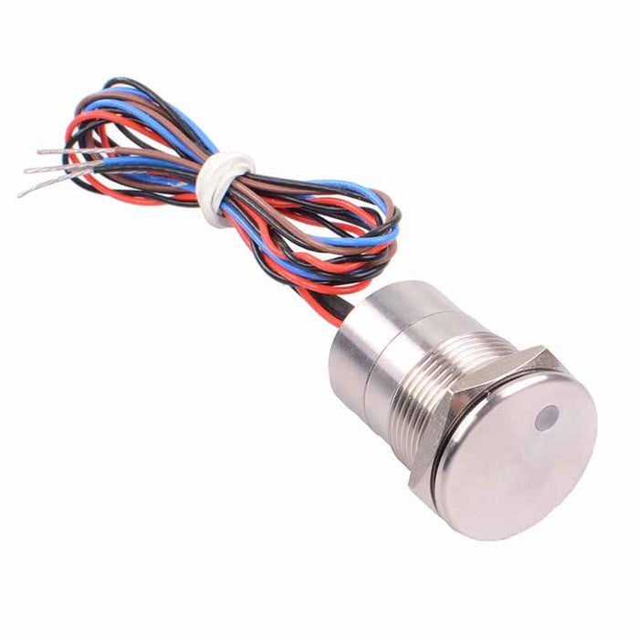 Red Dot LED On-Off 19mm Metal Latching Piezo Switch SPST