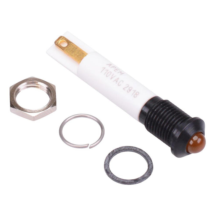 Q8P1BXXHO110E Hyper Bright Orange Prominent 8mm 110VAC LED Panel Indicator IP67 APEM
