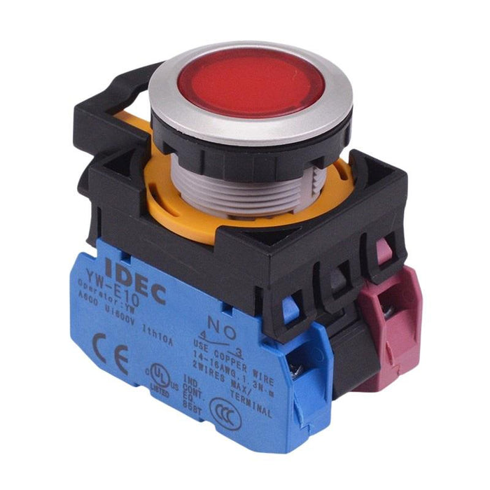 CW4L-M1E11Q4R Red 24V illuminated Metallic Momentary Push Button Switch 1NO-1NC IP65 IDEC